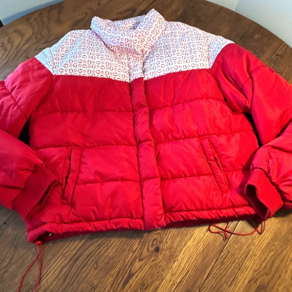 Guess‎ Los Angeles Mens Red White Logo Puffer Jacket XL Q05I.03RCJ80